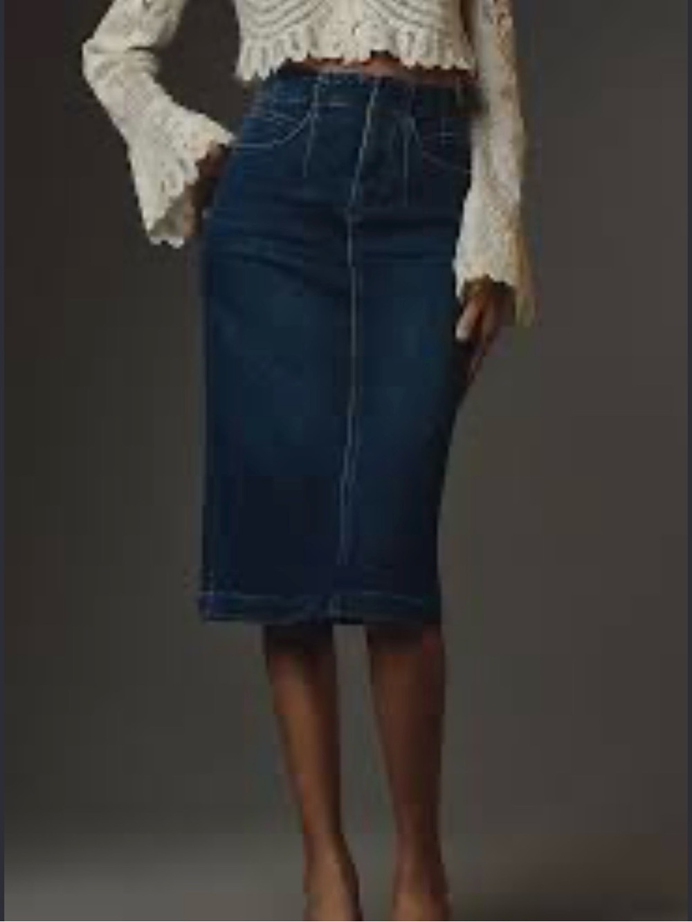 Anthropology Indigo Denim Pencil Skirt